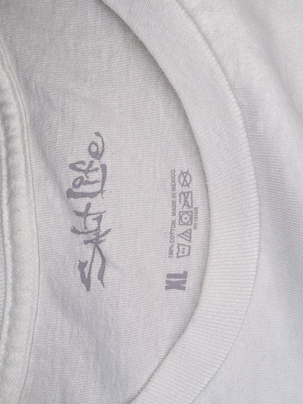 Salt Life White Long Sleeve Pocket Tee with Blue Logo - Picture 4 of 5